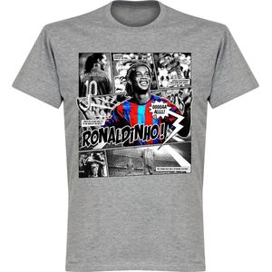 Ronaldinho Barca Comic T-Shirt - Grijs - 3XL