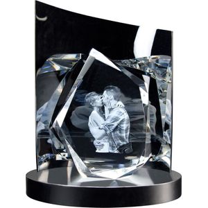 3D Foto in glas Diamond L met lichtsokkel de luxe *AANBIEDING*