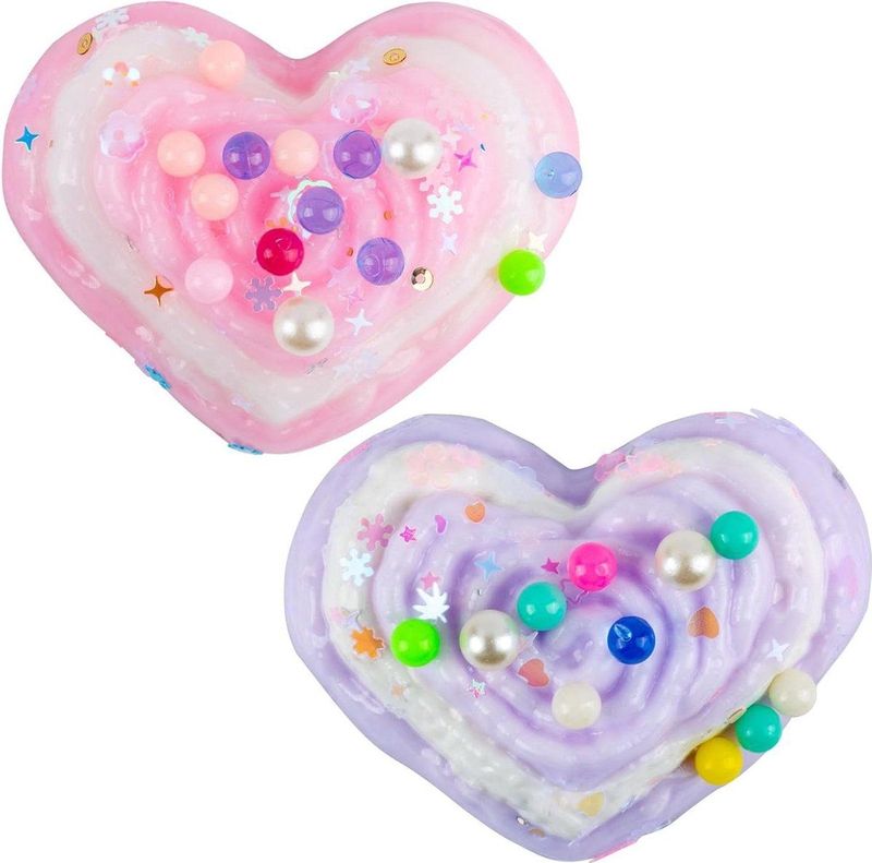 2 stuks Mochi Fufu Squishy Mini-hart Crème Anti-Stress Speelgoed - Sensorisch Speelgoed voor Kinderen en Volwassenen - Perfect Cadeau voor Valentijnsdag