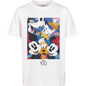 Mister Tee Disney Mickey Mouse - Disney 100 Mickey & Friends Kinder T-shirt - Kids 134/140 - Wit