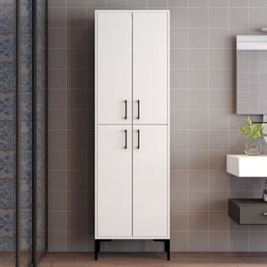 Woody - Multifunctioneel Kabinet - Wit - 18 mm Dik - Metalen Poot
