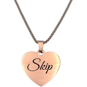 Ketting - Hart - Met Naam - Skip - Rosegoud