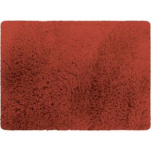 MSV Badkamerkleedje/badmat tapijt - voor de vloer - terracotta - 50 x 70 cm - Microfibre - langharig