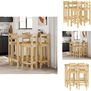 vidaXL Barset - Barsets - Pubset - Bistroset - 5-delige Barset massief grenenhout