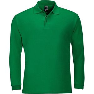 SOLS Heren-Winter II Poloshirt met lange mouwen van Piqué katoen (Kelly)