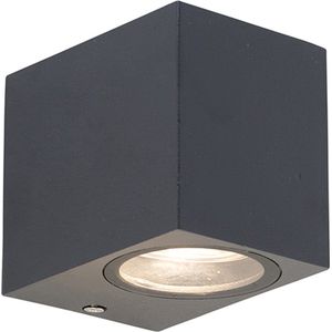 QAZQA baleno - Moderne Wandlamp Up Down voor buiten - 1 lichts - D 90 mm - Donkergrijs - Buitenverlichting