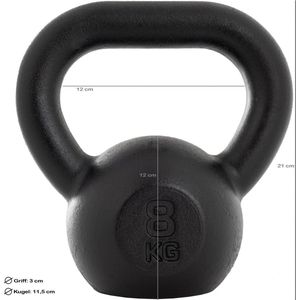ScSPORTS Kettlebell 8 kg - Gietijzer - Zwart - Gewichten - Fitness en Krachttraining