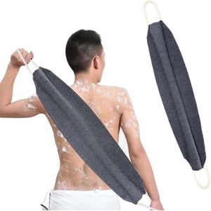Dubbelzijdige lichaamsscrub borstel - exfoliërende badborstel met handgrepen - natuurlijke rugscrubber voor dode huidverwijdering .
