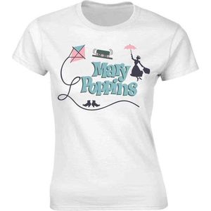 Disney Mary Poppins Dames Tshirt -L- Logos Wit