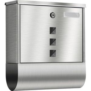 Brievenbus RVS met krantenvak brievenbus RVS hekwerk brievenbus brievenbus brievenbus met naamplaatje waterdicht geborsteld zilver