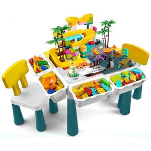 ��【Alles-in-1 Profi Promo】Bouwtafel set - Kindertafel met 2 Stoeltjes en 4 Bakjes - Blokkentafel - Speeltafel - Blokken Tafel Kinderen - Constructie Speelgoed 2, 3, 4, 5Y - Geschikt voor Duplo (Grote) & Lego (Kleine) Bouwstenen