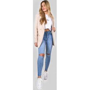 Mila spijkerbroek | Broek dames | Spijkerbroek | Jeans | Stretch | Skinny fit | Hoge taille | Trendy | Kleur Blauw | Maat 40
