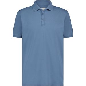 State of Art - Pique Polo Logo Mid Blauw - Regular-fit - Heren Poloshirt Maat M