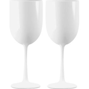 Fjesta© Plastic Wijnglazen - 48cl - Wit - 2 Stuks