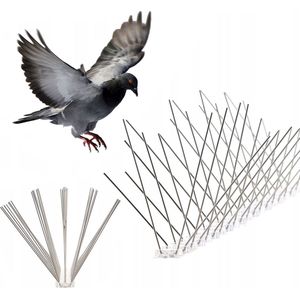 Metalen duivenpinnen, vogelpinnen, 50 cm, 40 spikes (12 stuks)