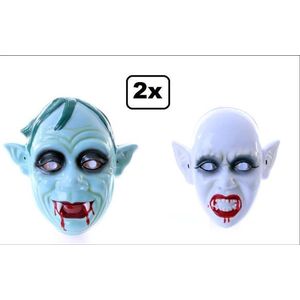 2x Horror zombie masker Pa en Ma