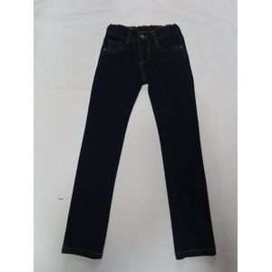 Lange broek - Jeans - Meisje - Blauw oranje stikking - 6 jaar 116
