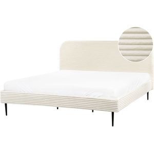 FLAYAT - Tweepersoonsbed - Gebroken wit - 180 x 200 cm - Corduroy