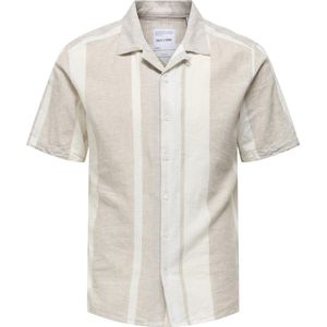 ONLY & SONS ONSCAIDEN LIFE STRIPE LINEN RESORT NOOS Heren Overhemd - Maat XL
