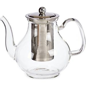 Theepot Classic Groot Kristal Transparant Staal (1100 ml)