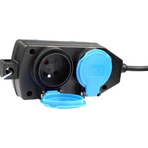 Verlengkabel - Viervoudig - 250 V/16 A - 10 M Kabel - IP44 - Gebruik Buiten