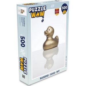 Puzzel Badeend - Goud - Wit - Legpuzzel - Puzzel 500 stukjes