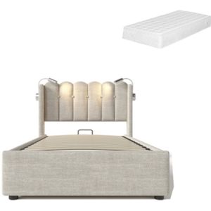 Gotagee Gestoffeerd bed Tweepersoonsbed Eenpersoonsbed Opbergbed Multifunctioneel bed Jeugdbed 90x200 cm Bed met opbergruimte Bed met matras Met hydraulische opbergruimte