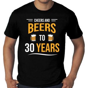 Grote maten Cheers and beers 30 jaar verjaardag cadeau t-shirt zwart voor heren - 30 jaar bier liefhebber verjaardag shirt / outfit XXXL