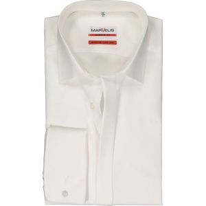 MARVELIS modern fit smoking overhemd - popeline - off-white - Strijkvrij - Boordmaat: 41