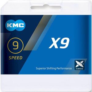 KMC X9 1/2x11/128 Rol1/2 Zilver/Grijs 9-speed ketting