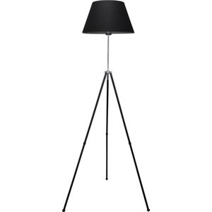 Staande lamp Livingston 150 cm E27 zwart en zilverkleurig