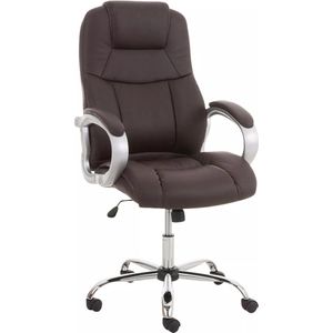 In And OutdoorMatch Bureaustoel Deluxe Kaleb - Bruin - Op wielen - Kunstleer - Ergonomische bureaustoel - Voor volwassenen - In hoogte verstelbaar 47-56cm