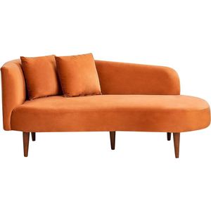 CHAUMONT - Chaise longue - Oranje - Linkszijdig - Fluweel