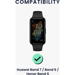 kwmobile 2x armband geschikt voor Huawei Band 7 / Band 6 / Honor Band 6 - Bandjes voor fitnesstracker in zwart / oranje