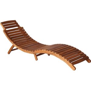 vidaXL Ligbedden met Tafel - Acaciahout - 2 Stuks Ligbed Set - Acacia Hout - Tuinset - Lounge Stoel - Buitendecoratie