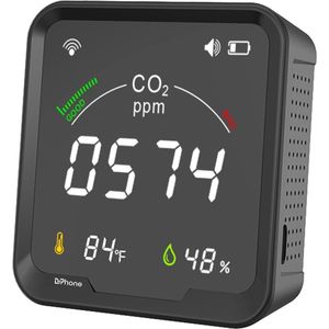 DrPhone AirGuard ProSense - Slimme WiFi - CO2 Sensor Kooldioxide Meter + Temperatuur + Vochtigheid Monitor Met Lcd-scherm