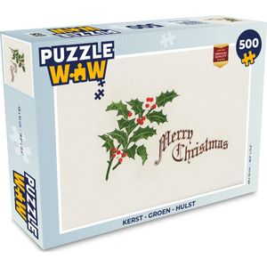Puzzel Kerst - Kunst - Hulst - Legpuzzel - Puzzel 500 stukjes - Kerst - Cadeau - Kerstcadeau voor mannen, vrouwen en kinderen
