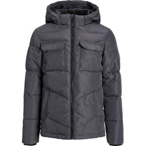 JACK & JONES JUNIOR JJMASON PUFFER JACKET JNR Jongens Jas - Dark Grey Melange - Maat 128