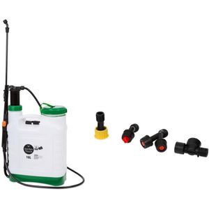Drukspuit Tuinsproeier 16 Liter - Comfortabel Draagbaar, 4 Verstelbare Sproeikoppen- tuin sproeier- druk spuit Ideaal voor Tuin, Kas en Boomgaard - Krachtige Drukpomp voor Efficiënt Besproeien van Grote Oppervlakken- plantenspuit- planten spuit