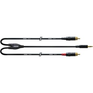 Cordial Y-Adaptor Cable [Mini Jack(m)/2x RCA(m)] 900mm (Black) - Insert kabel
