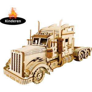 Bovista Bouwpakket Hout - Kinderen - Volwassenen - Bouwpakketten Volwassenen - Boot - Houten Puzzel - 3D - Vrachtwagen