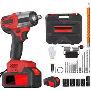 Accu-Slagmoersleutel 1/2 Inch - 550Nm Borstelloos Slagpistool - Hoog Koppel - Inclusief 4 Dopsleutels & Batterij