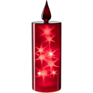 Leonardo Stella Kaarslamp met ledverlichting rood 27 cm