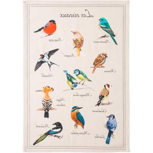 Theedoek - Gemengd Raster - Bedrukt - Vogels - 50 x 75 cm