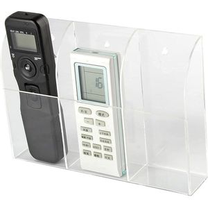 Afstandsbediening houder acryl wandhouder organizer opbergbox standaard voor airconditioning verwarming TV box stereo in hotelkamer (3 roosters)