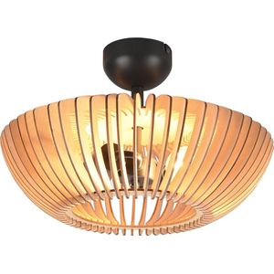 LED Plafondlamp - Plafondverlichting - Torna Colman - E27 Fitting - 2-lichts - Rond - Mat Bruin - Aluminium