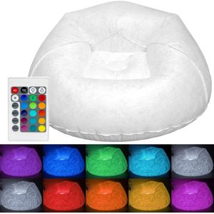 Opblaasbare LED Fauteuil Stoel - Ø120x80cm Kleurverandering - Draagbare Relax Luie Sofa Opblaasbare zetel