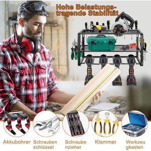 Power Tool Organizer elektrisch gereedschap organizer boorhouder wandhouder, hoogwaardig metalen gereedschapsrek, boorhouder wandhouder 40 x 20 x 20 cm