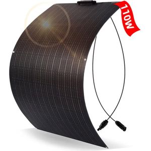 JingYangPV - Zonnepaneel - Waterdicht - Flexibel zonnepaneel - Monokristallijn silicium - Voor thuissysteemkits RV Boot Auto - 2x110W ETFE-paneel - Zwart