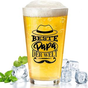 Gepersonaliseerd Bierglas - Beste Papa - 480 ml - Helder Glas